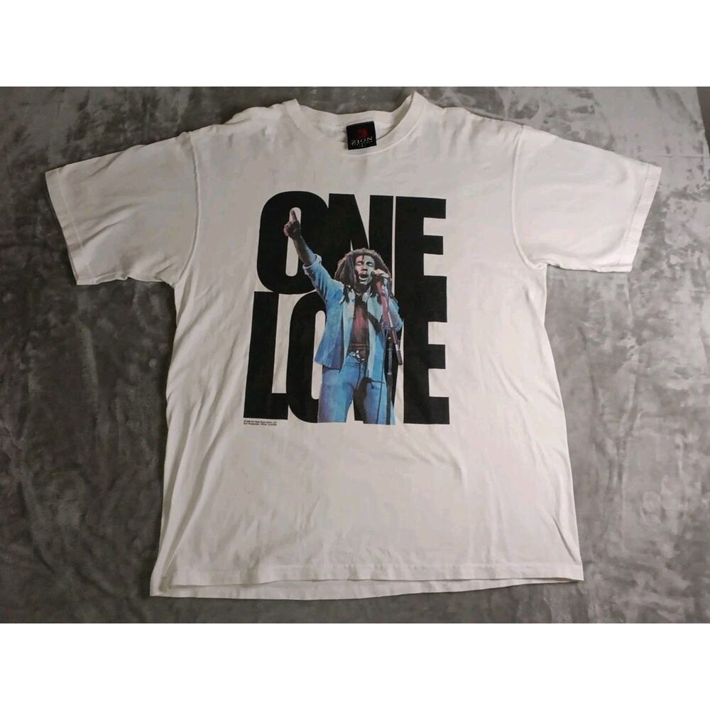 Vintage 1999 Bob Marley Zion Rootswear One Love Shirt Mens Large